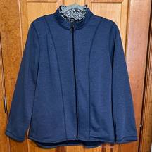 Cuddl Duds Blue Full Zip Fleece Jacket LARGE