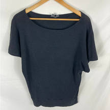 Michael Stars Ribbed Knit Top Black Size OS