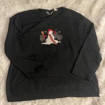 women’s winter holiday snowman crewneck