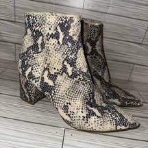 Steve Madden  Leather Snakeskin Ankle Boot Womens Booties