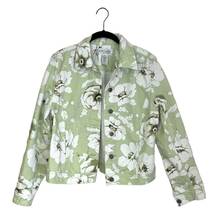Jones Wear Sport Light Green White Floral Denim Jacket Jeans Set S/8