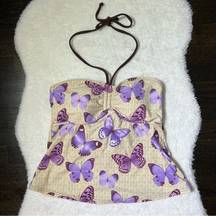 NWT Vintage  for Target Y2K Purple Butterfly Tankini Top