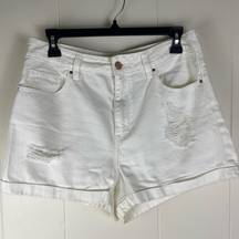 Pac Sun White Distressed Mom Short Size 29