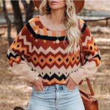 Chevron Crewneck Sweater 