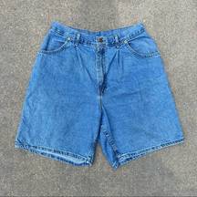 Vintage 90s chic high rise pleated relaxed fit mom jean shorts