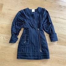 Acler Wyatt Mini Dress in Navy Stripe