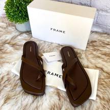 Frame Sandal Le Montauk Cross Leather Thong Strap Minimal Canyon 40 NIB