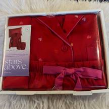 NWT 3-Piece Satin Sleep Set Red With Hearts