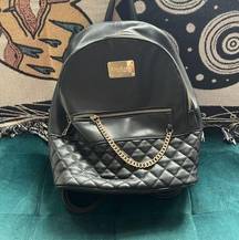 Bebe black leather mini backpack