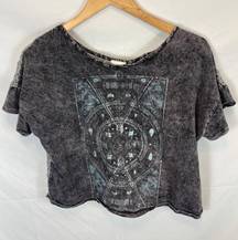 Daytrip Buckle Celestial Crop tshirt Burnout Grey Size Small