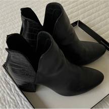 Black Leather Heeled Boots