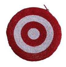 Target VTG  Bullseye beaded coin purse. Red & white. GUC.