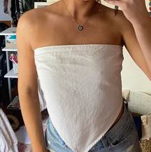 ZARA White  Denim Tie Top