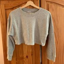 ZARA Cropped Grey Crew Neck