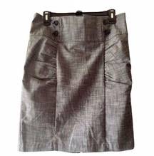 HeartSoul Pleated Pencil Skirt with Button Accent Heather Gray Junior’s US Sz 11