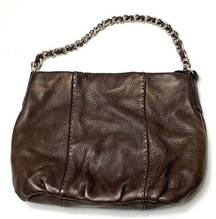 Calvin Klein  brown leather chain strap bag