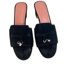 Black Summer Charms Suede Mules Size 40