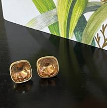 Elements 5 Carat Citrine Gold Stud Earrings 