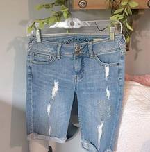 Denim Shorts Jean Bermuda Walking Women 3 Waist 26