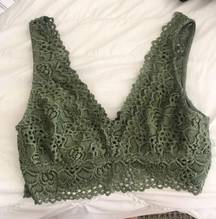 Green poof! lace bralette