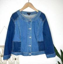 I Heart Ronson outerwear Denim Colorblock Jean Jacket