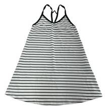 SheIn  Dress Womens Small Black White Striped Halter Shift Mini V Neck Stretch