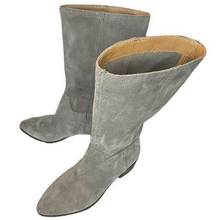 Lucky Brand Women's Lefara Gray Mid Calf Suede Boot size 8 / 38.5