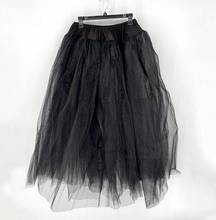 Women's NEW Witchy Tulle Skirt Costume *SKIRT ONLY* Sz S Black Layers Full Sheer