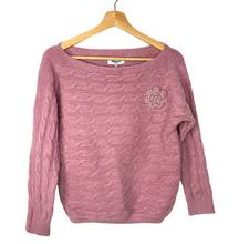 Military Hippie Dusty Rose Sweater Flower Pin Large NWT