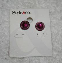 NWT!!! Style & Co. Pink & Pewter Circle Earrings