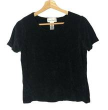 Rena Rowan  Vintage Black Textured Short Sleeve Top M