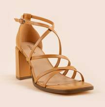 Archar Strappy Block Heels Nude Tan Heels Sz 10