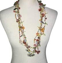 RAINBOW MULTI STRAND BOLD FUN BOHO VIBRANT LONG NECKLACE