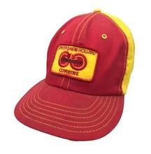 Sperry New Holland Twin Rotor Combine Patch Trucker Hat Red And Yellow Made USA