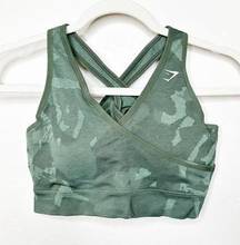 Gymshark  NWOT Adapt Savanna Green Camo Seamless Compression Sports Bra Medium