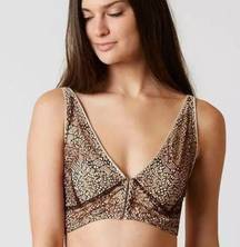 BKE Boutique Lace Bralette Tan Brown Small western