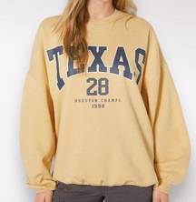 Bershka Crew Neck Oversized Yellow Sweatshirt Size L