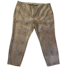 Dennis by Dennis Basso ladies bronze faux snakeskin pants size 3X plus