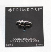 PRIMROSE Sterling Silver Graduated Cubic Zirconia Cluster Ring Size 8 NWT