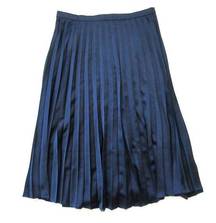 J.Crew NWT  Pleated Midi in Navy Blue Satin A-line Flared Skirt 6 $98