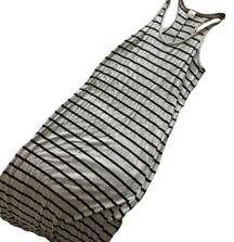 Black and Gray striped maxi dress