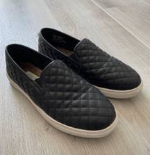 Steve Madden Quilted Black Slip-Ons