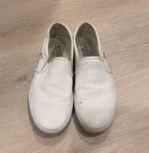 Vans White Slip On