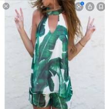 Leaf Print Romper 