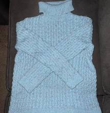 Lands' End Light Blue Oversized Turtleneck Sweater