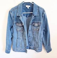 Dressbarn Embellished 90s y2k Denim Jacket