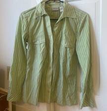 Chico's  light green stripe blouse shirt