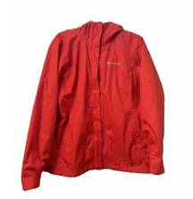 Columbia Women's  Omni Tech Rain Wind Hooded Jacket Red, Size Large