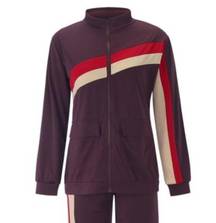 Chicme Striped Zip Up Flap Pocket Retro Tracksuit, Size XXL