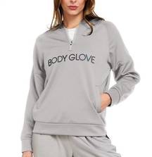 NWT Body Glove Grey Quarter Zip Scuba Logo Pullover Sweater Size Medium